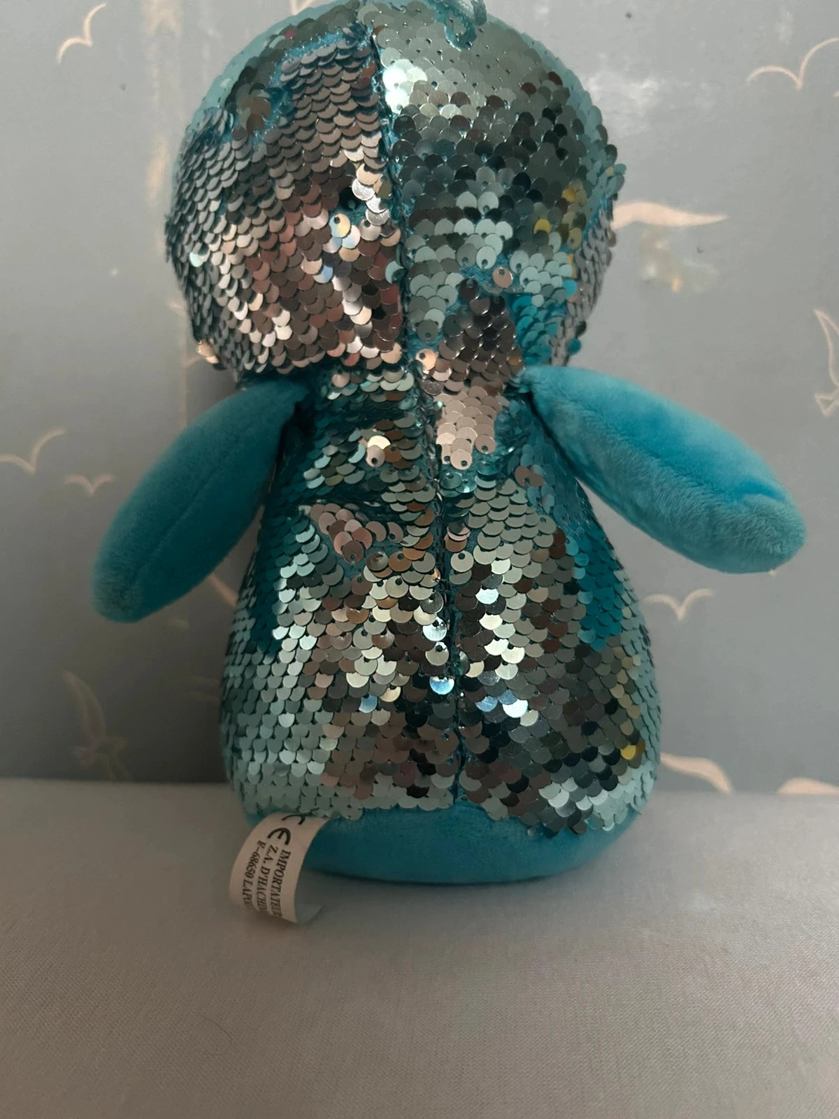 Peluche pinguim azul com glitter 24cm – photo 2